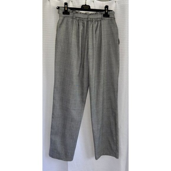 Women’s Onze Montréal paper bag houndstooth trouser pants Sz medium - Picture 10 of 11